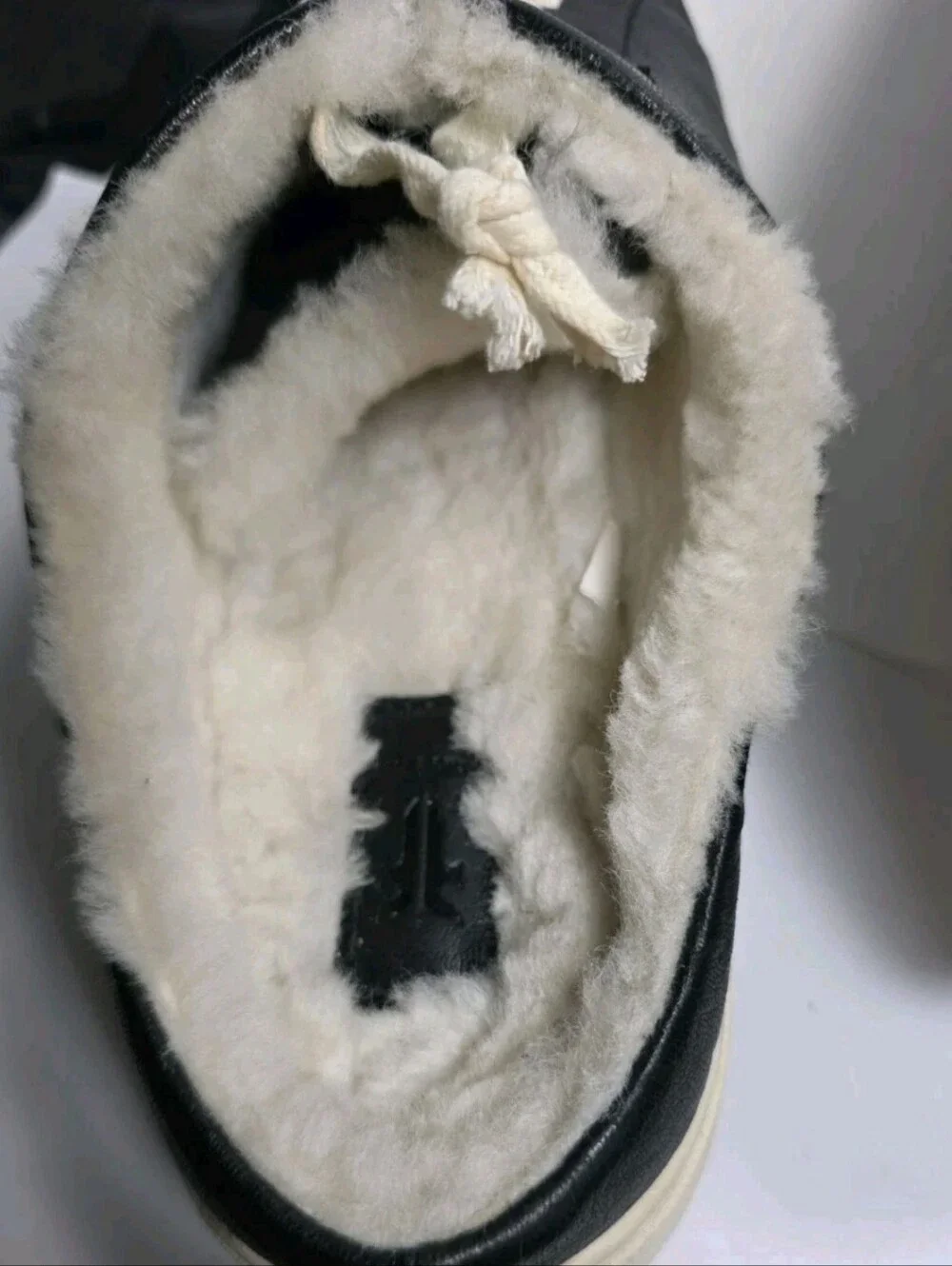 Frye Ivy Shearling Low Lace Sneaker Black Women's Size 8.5 Anthracite